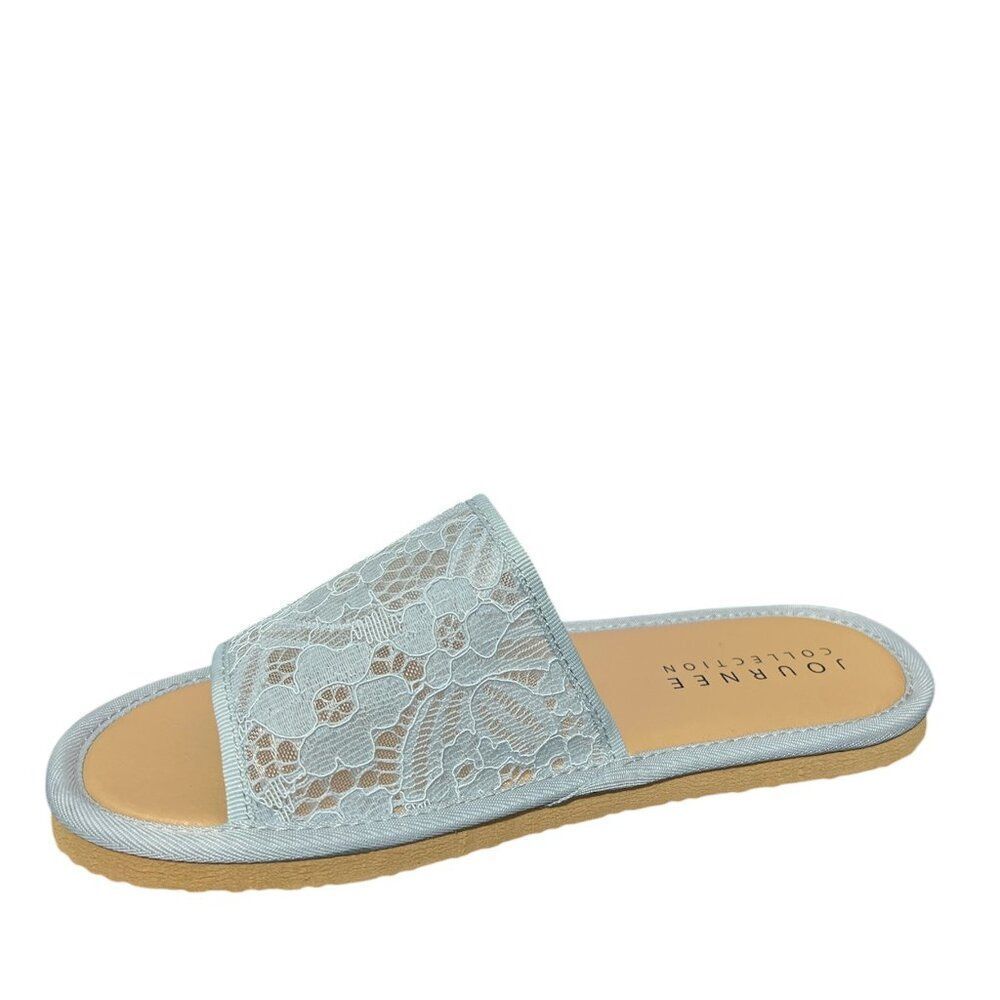 Journee Collection Women's Eniola Lace Flat Slide Sandals, Size 7